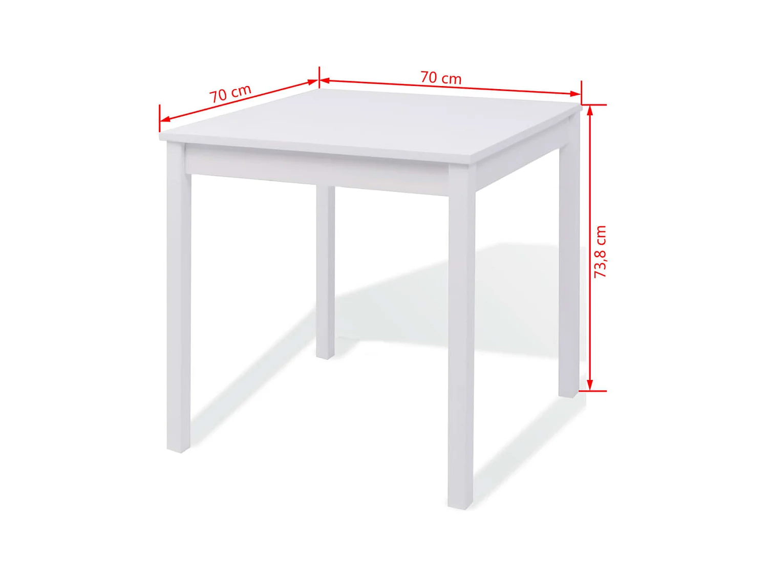 Eettafelset van 5 stuks in wit grenenhout