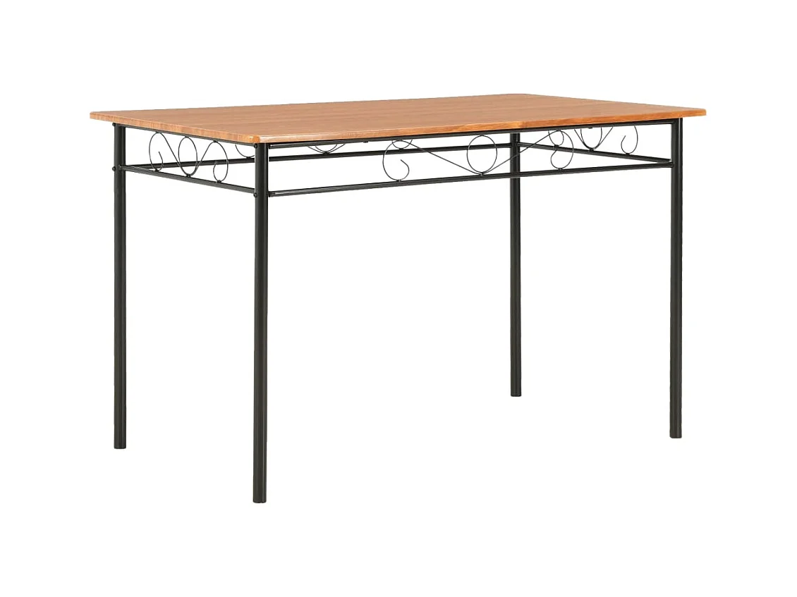 Juego de comedor 7 piezas MDF y acero Marrón