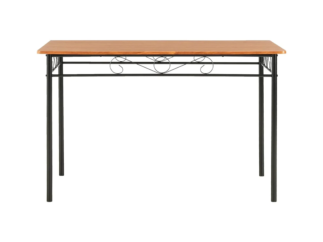 Juego de comedor 7 piezas MDF y acero Marrón