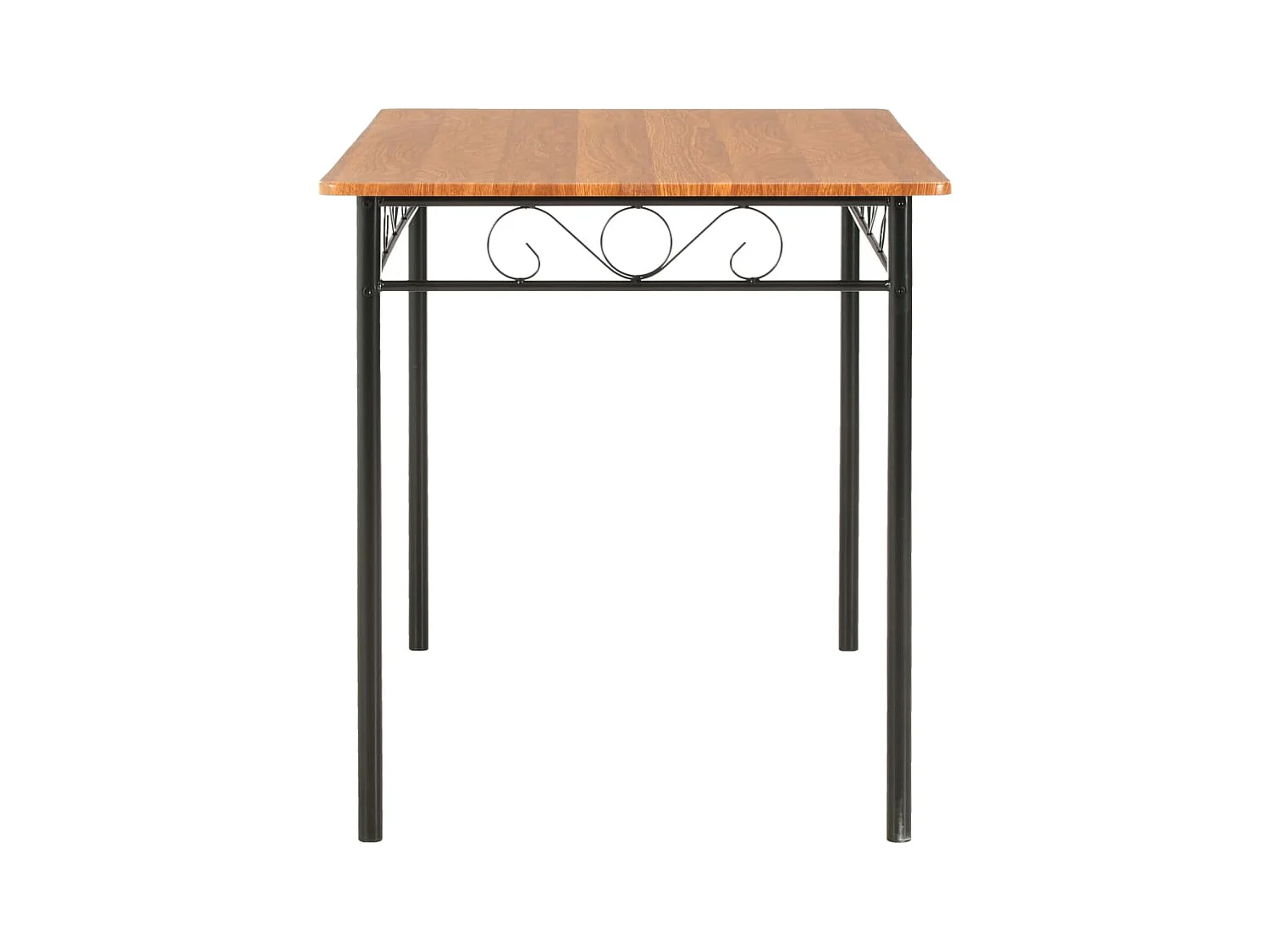 Juego de comedor 7 piezas MDF y acero Marrón