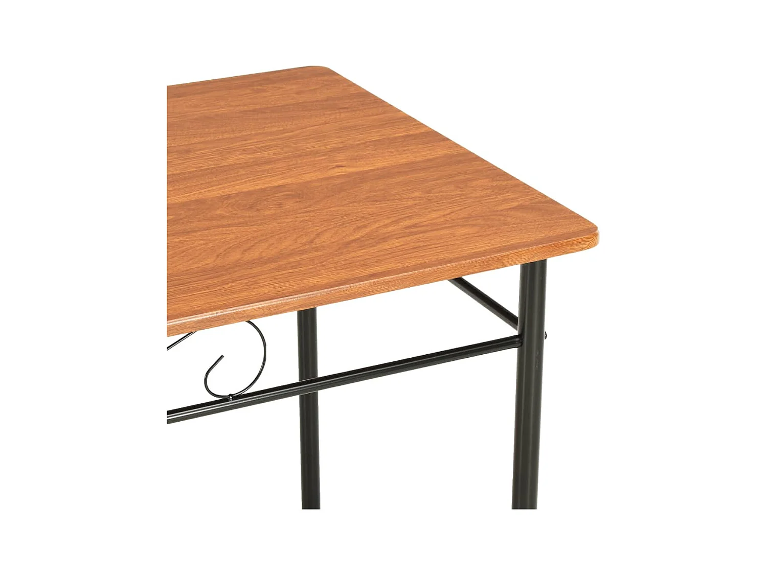 Juego de comedor 7 piezas MDF y acero Marrón