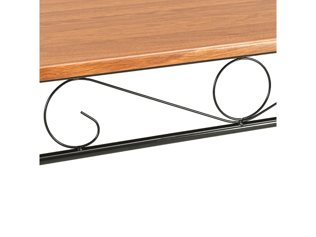 Juego de comedor 7 piezas MDF y acero Marrón