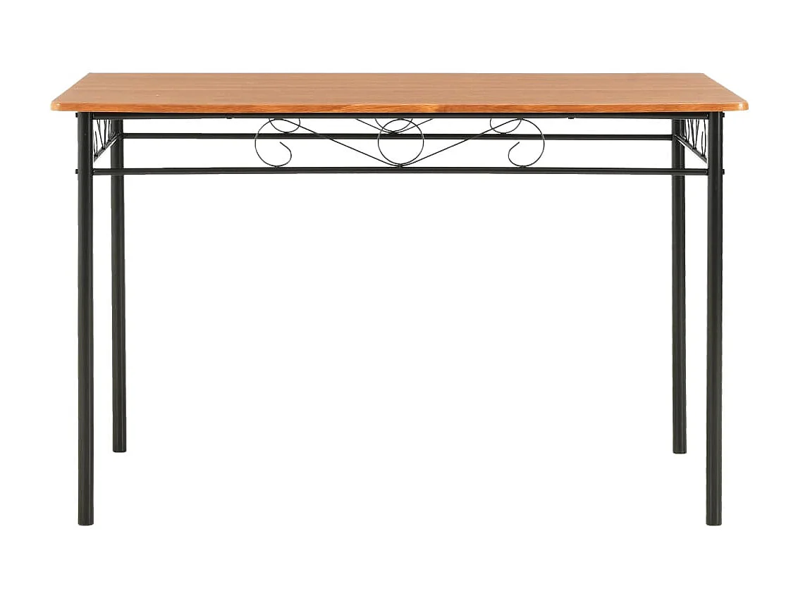 Set da pranzo 7 pezzi in MDF e acciaio marrone