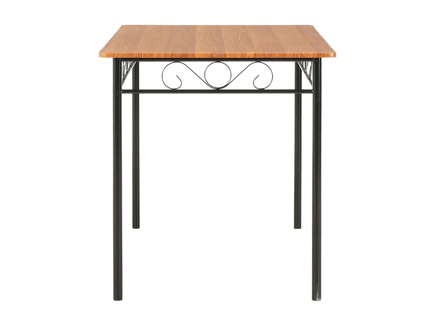 Set da pranzo 7 pezzi in MDF e acciaio marrone