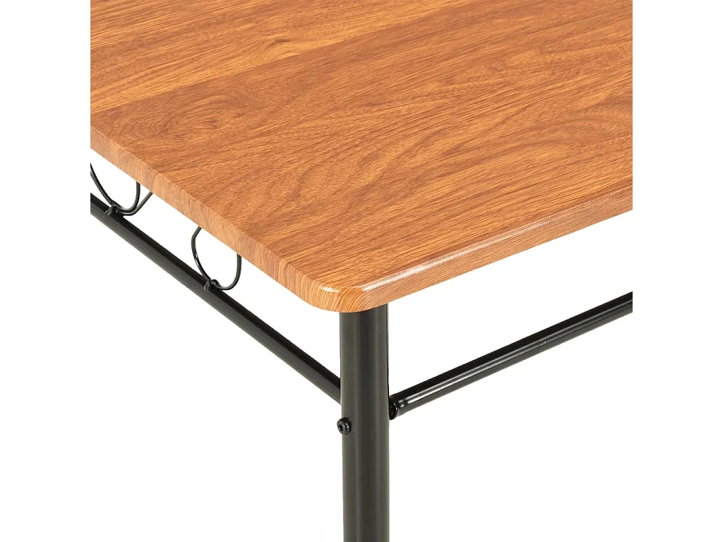 Set da pranzo 7 pezzi in MDF e acciaio marrone