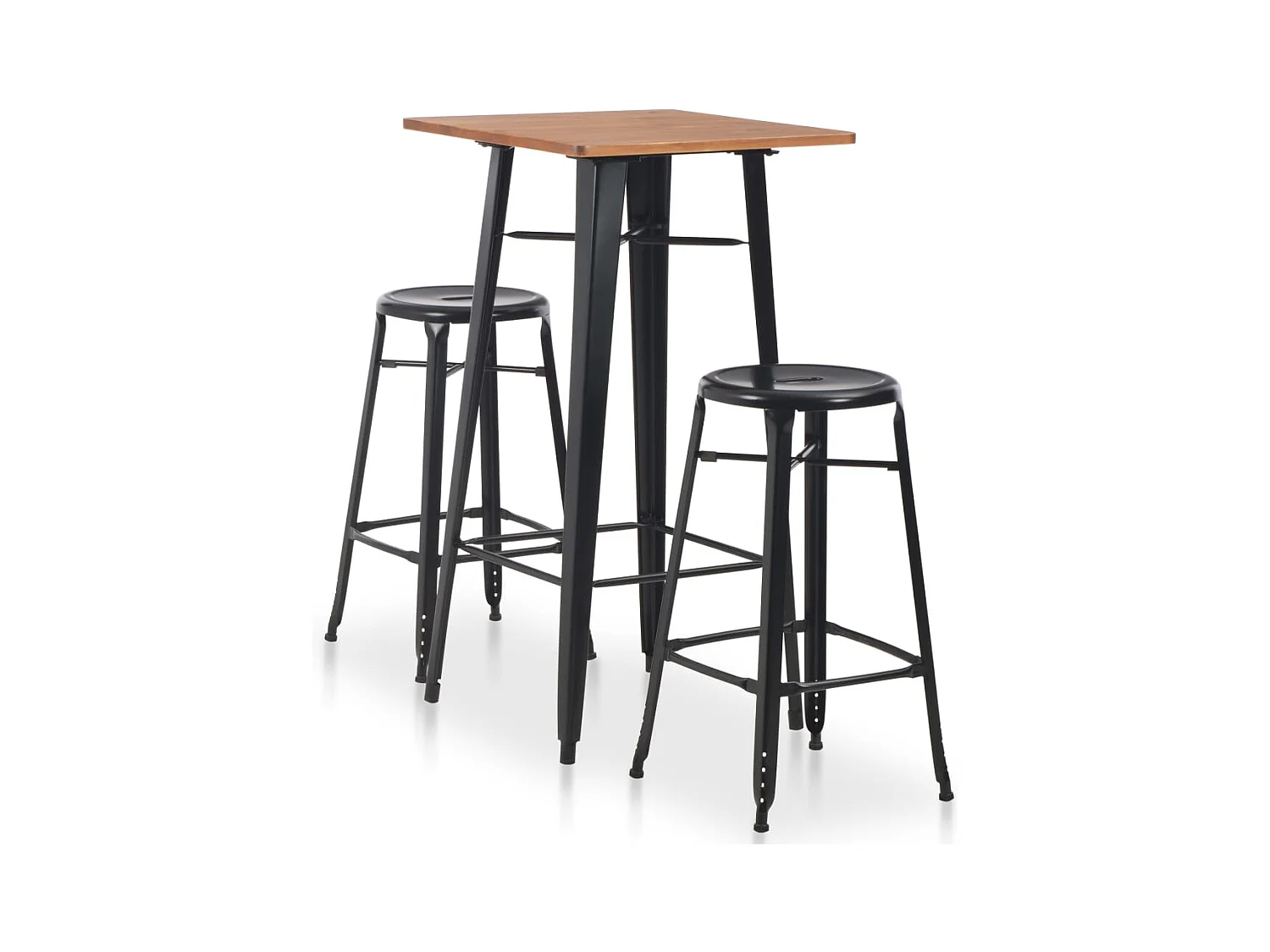 Conjunto de muebles de bar de 3 piezas, acero negro