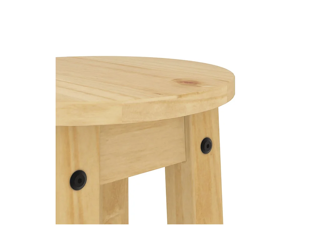 Juego de 2 taburetes de bar de madera maciza de pino
