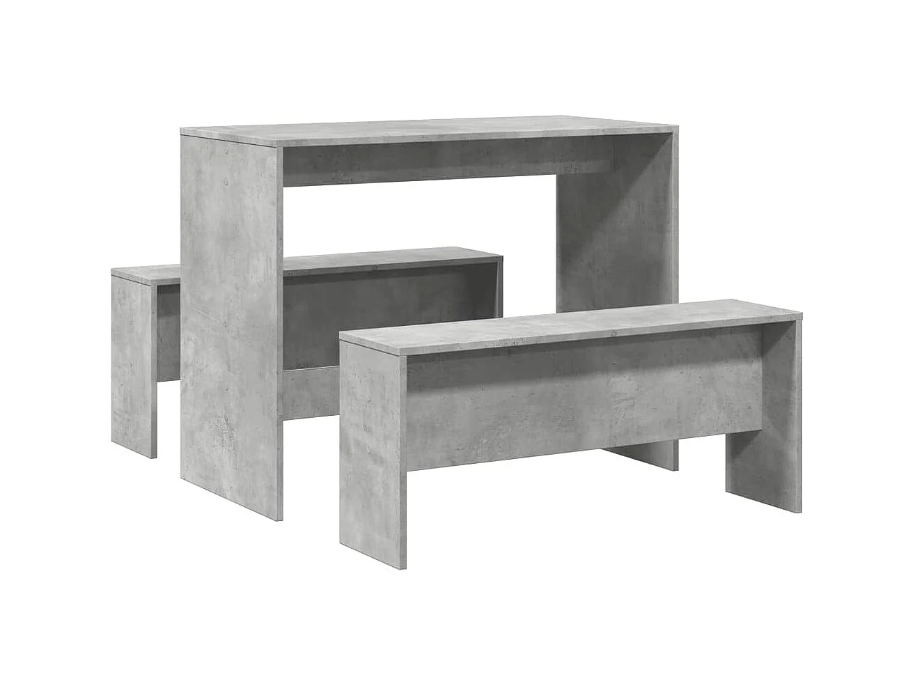 Juego de mesa de comedor y banco de madera de ingeniería de 3 piezas