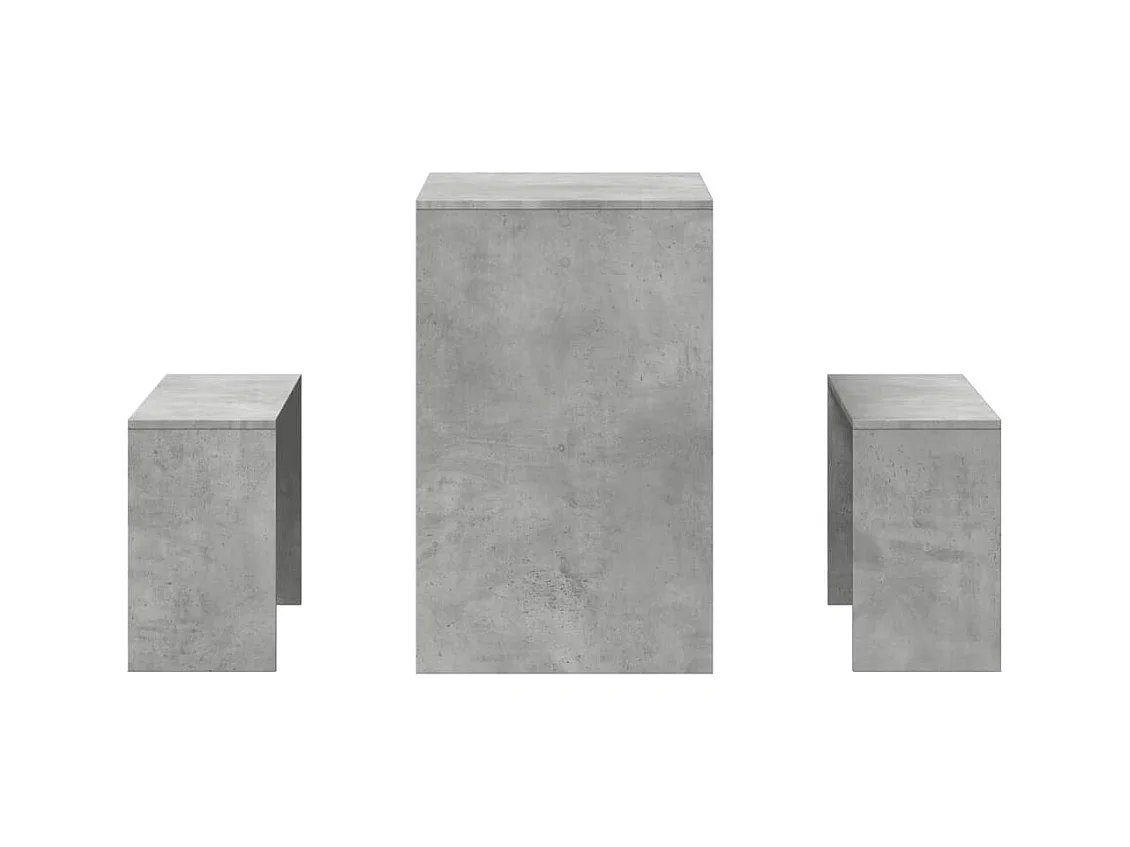 Juego de mesa de comedor y banco de madera de ingeniería de 3 piezas