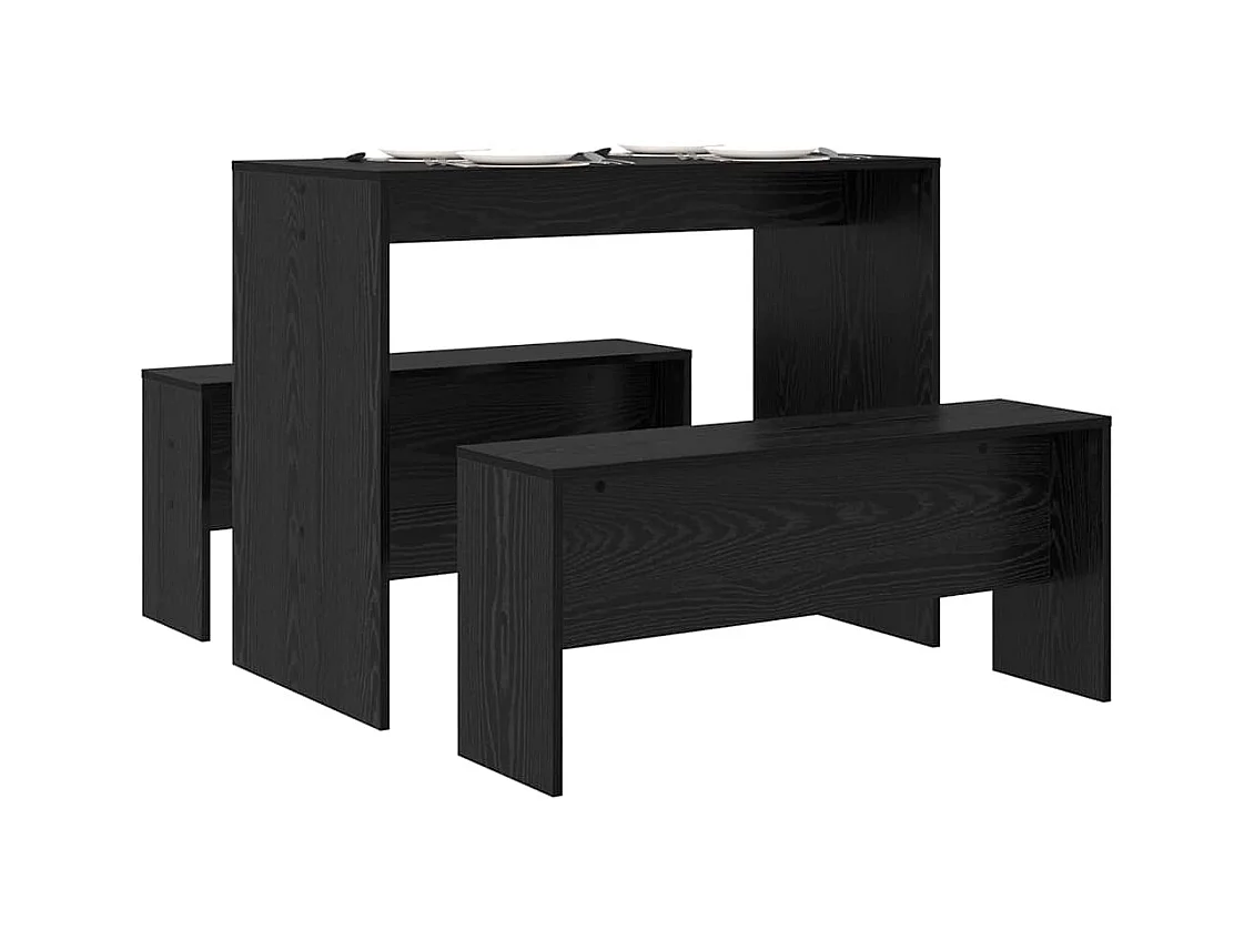 Eettafelset 2-delig Zwart eiken 97 x 47 x 75 cm