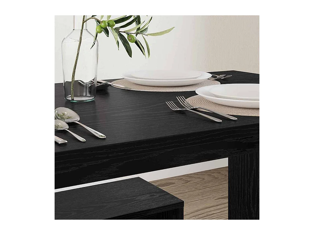 Eettafelset 2-delig Zwart eiken 97 x 47 x 75 cm