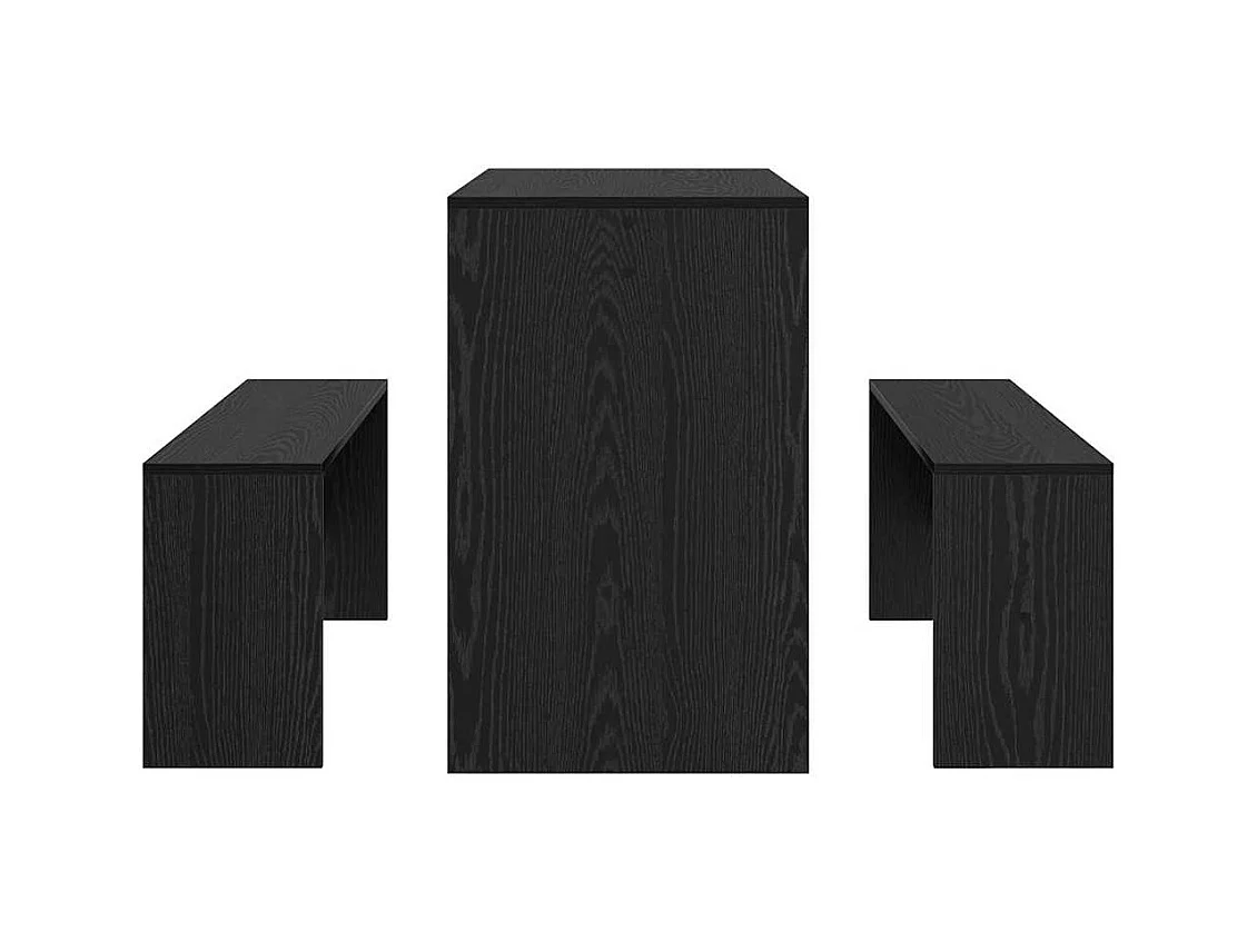 Eettafelset 2-delig Zwart eiken 97 x 47 x 75 cm