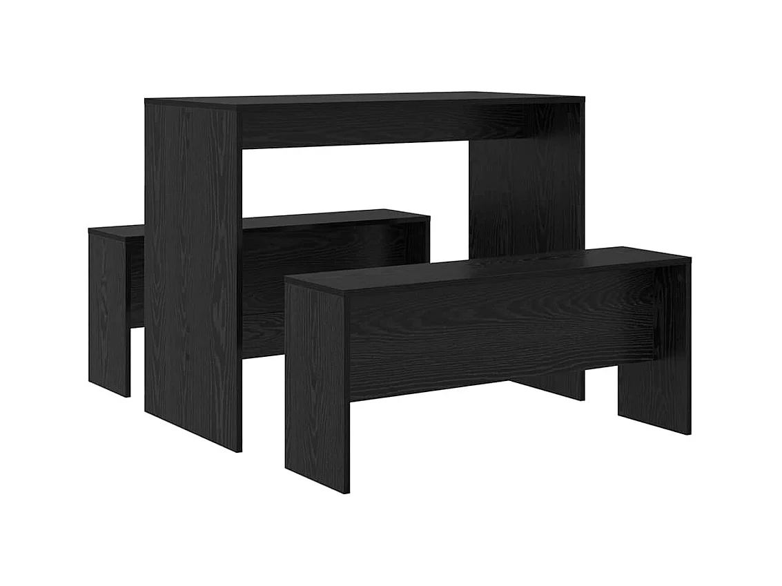 Eettafelset 2-delig Zwart eiken 97 x 47 x 75 cm