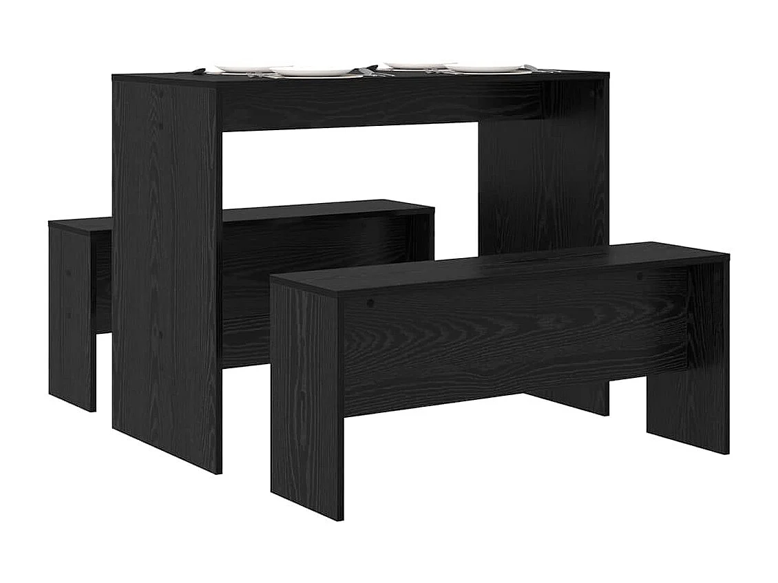 Set da pranzo 2 pezzi Rovere nero 97 x 47 x 75 cm