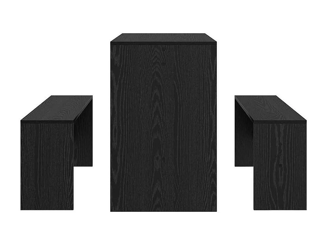 Set da pranzo 2 pezzi Rovere nero 97 x 47 x 75 cm