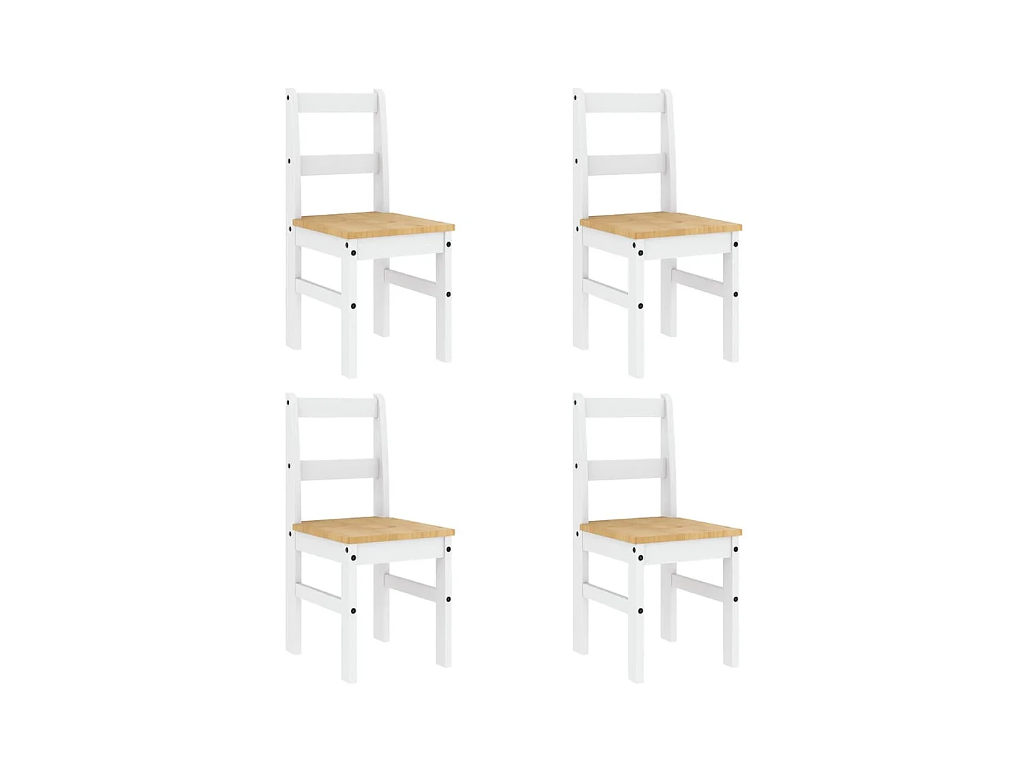 Panama 5-delige eetkamerset wit massief grenenhout