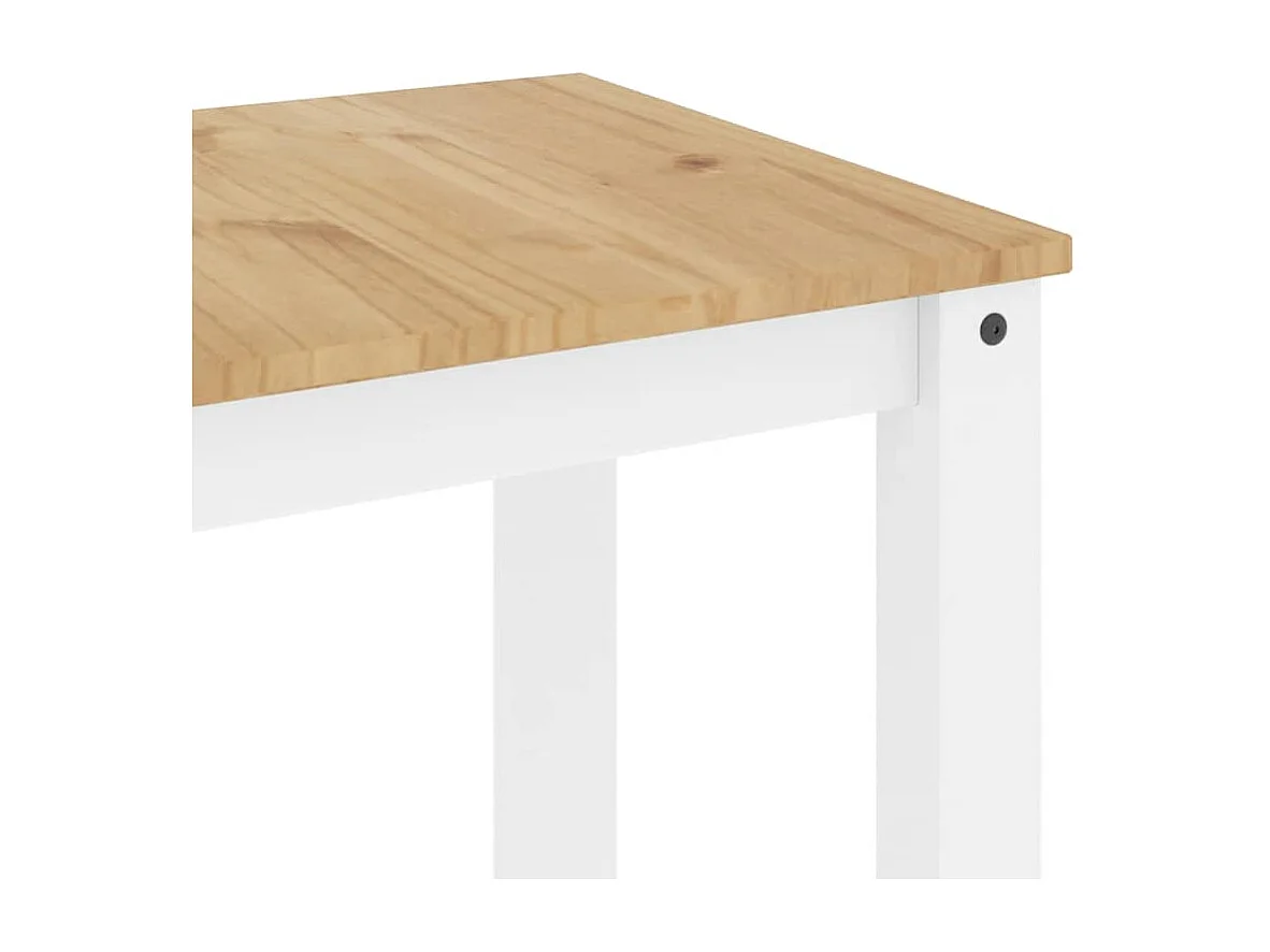 Set da pranzo Panama da 5 pezzi in legno massello di pino bianco