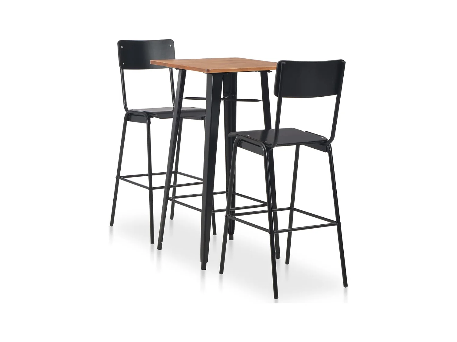 Conjunto de muebles de bar de 3 piezas, acero negro