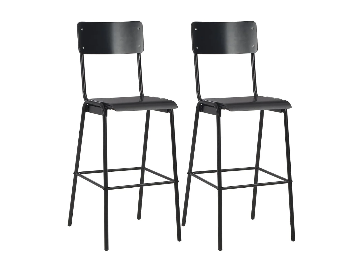 Conjunto de muebles de bar de 3 piezas, acero negro