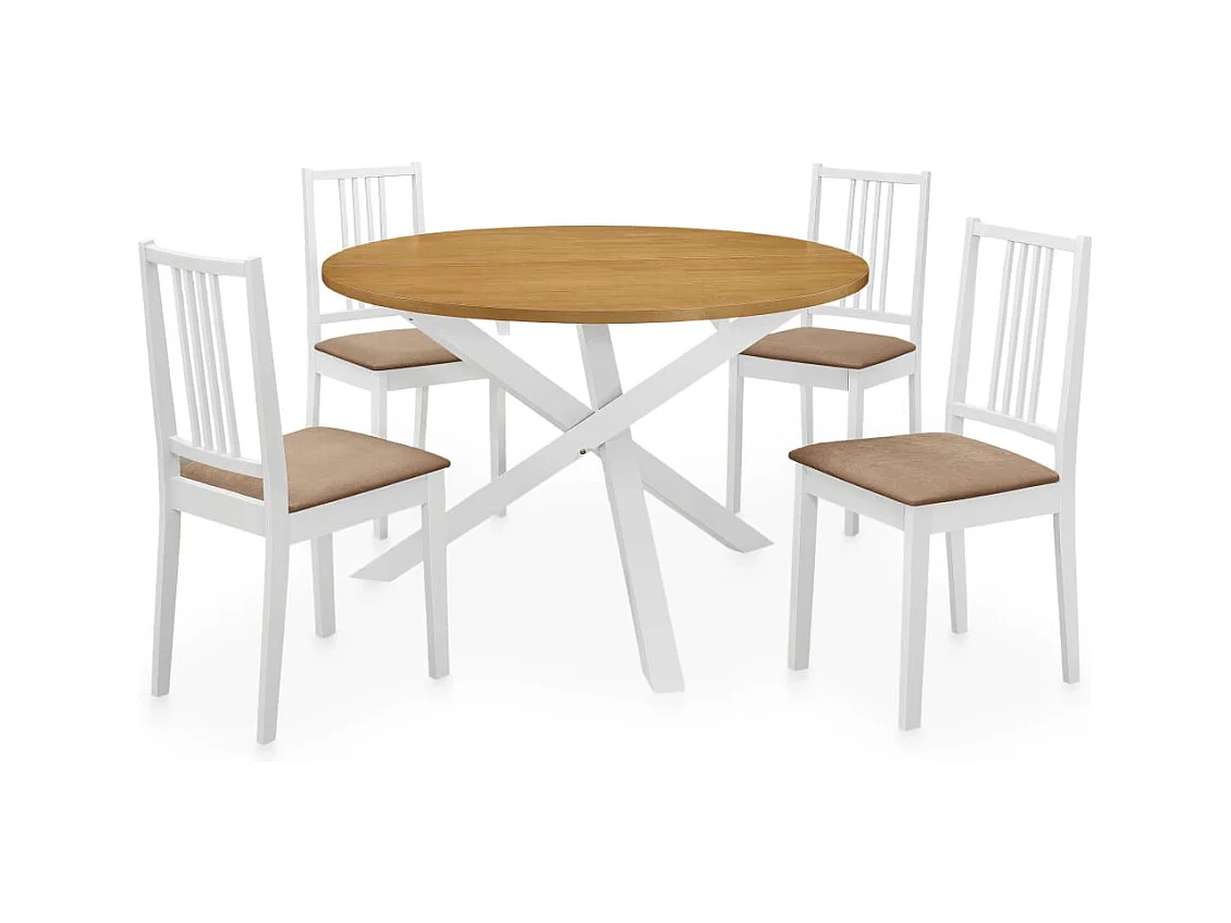 Eetkamerset 5-delig MDF Wit