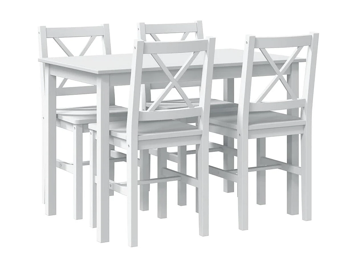 set da pranzo 5 pezzi bianco