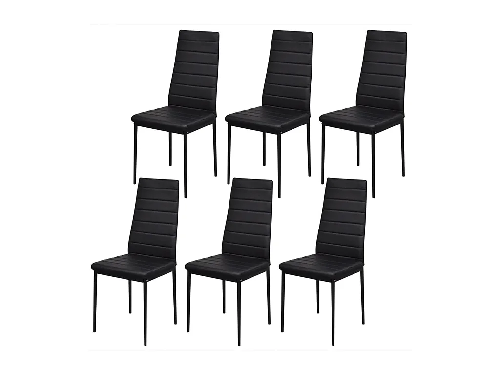 Juego de mesa de comedor de siete piezas en color negro