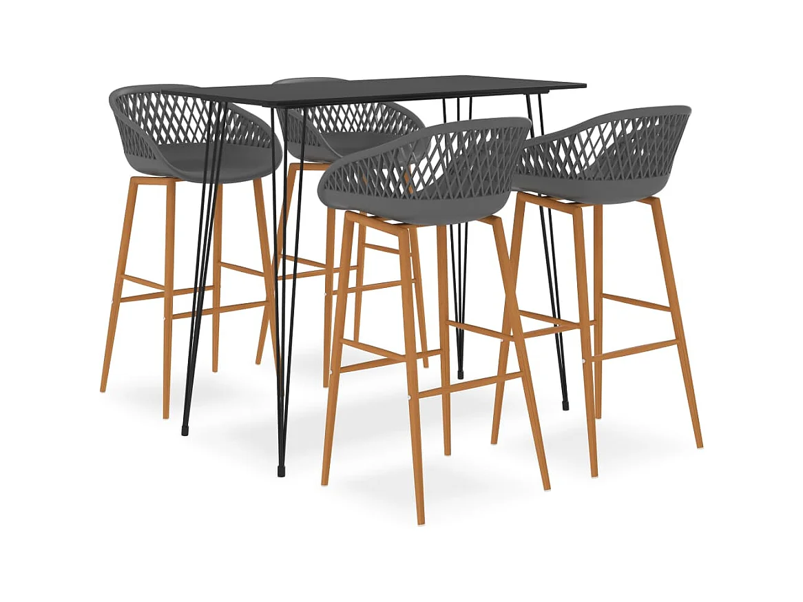 Ensemble de bar 5 pcs Noir et gris