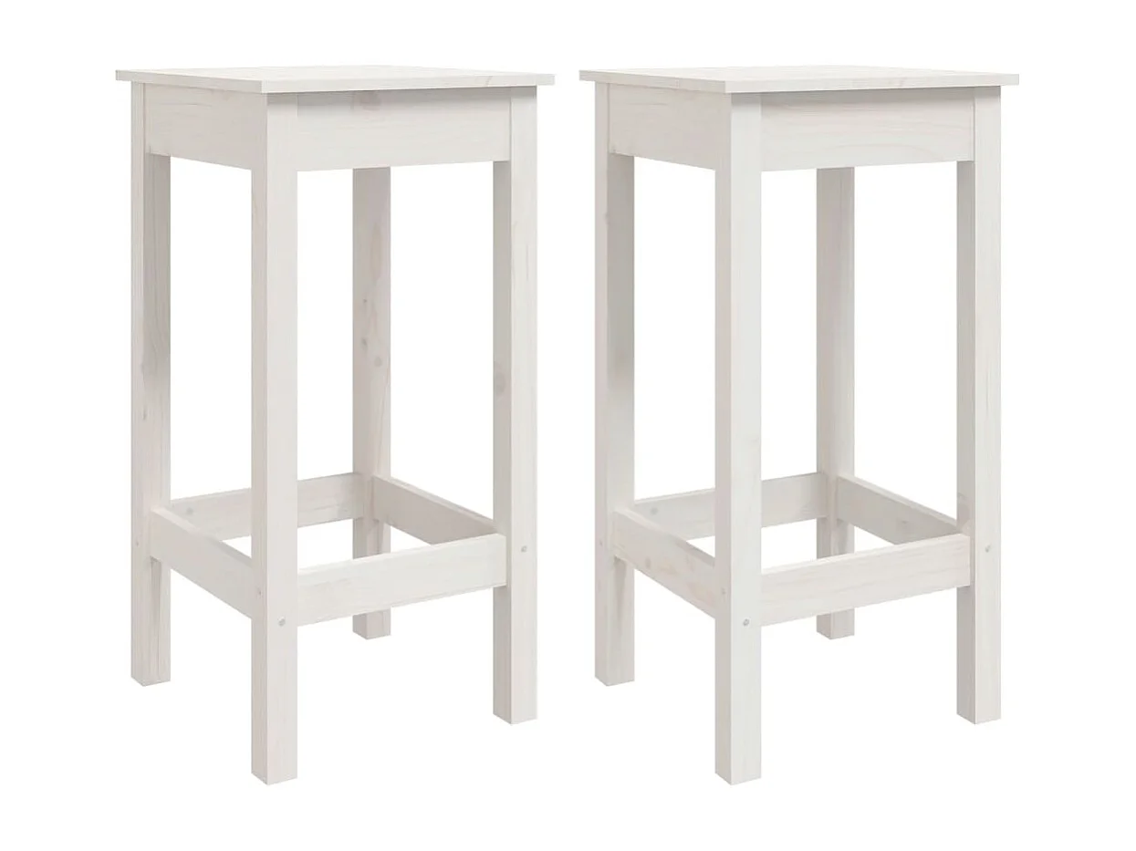 Set da bar da 3 pezzi, bianco, legno di pino massello