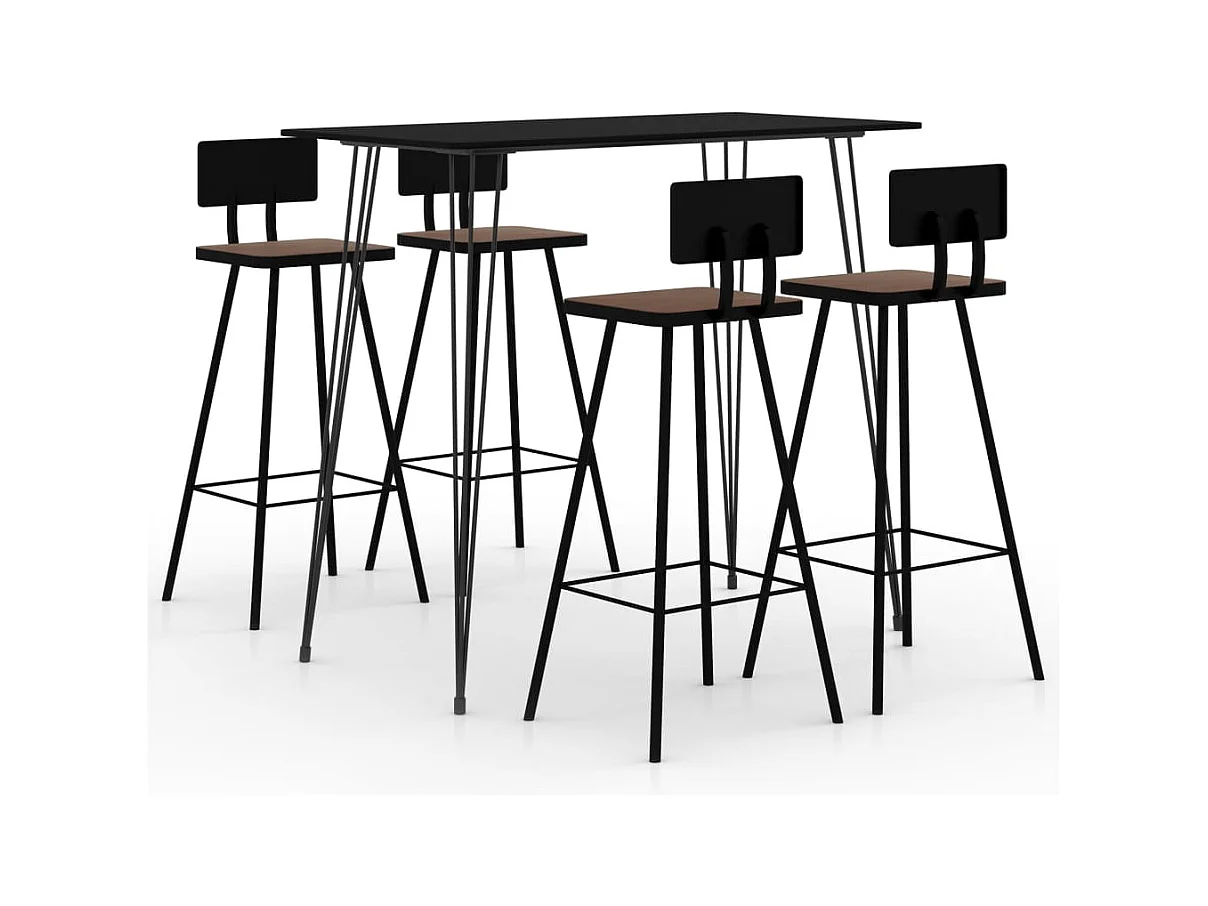 Juego de barra de 5 piezas Negro