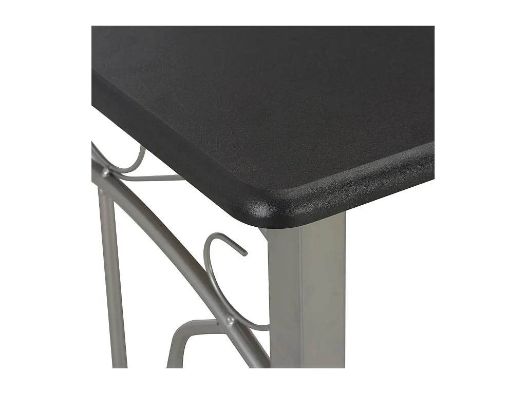 Juego de barra de 3 piezas, madera y acero negro