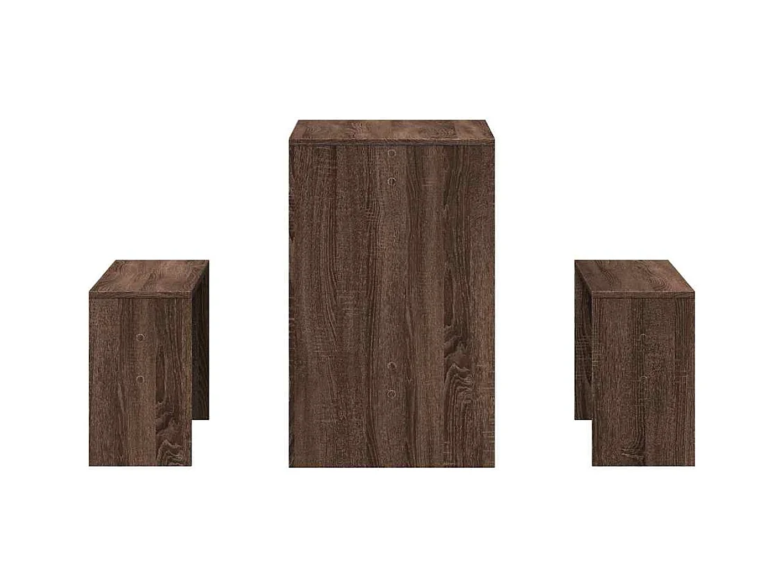 Juego de mesa de comedor y banco de madera de ingeniería de 3 piezas