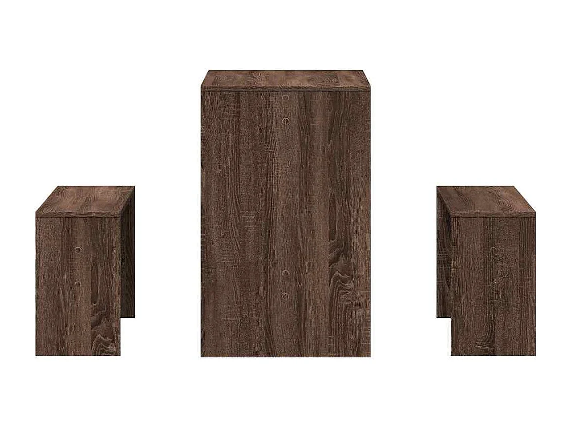 Set da pranzo in legno ingegnerizzato composto da 3 pezzi, tavolo e panca