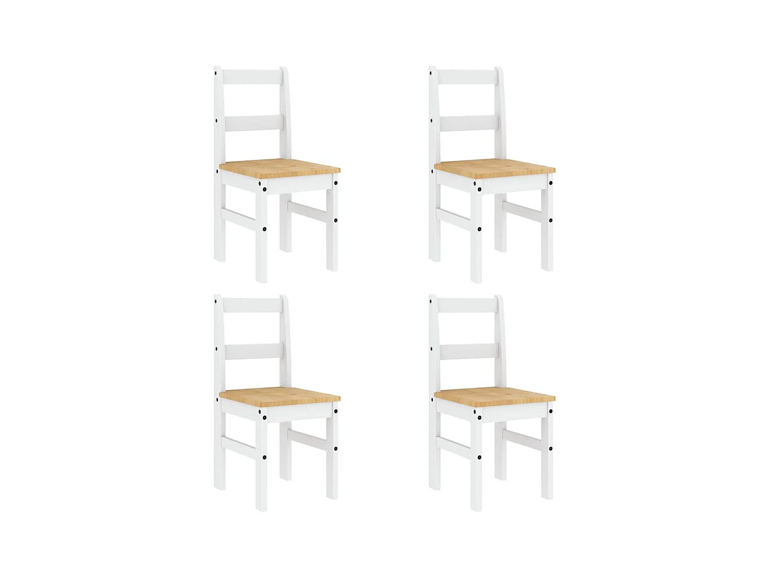 Panama 5-delige eetkamerset wit massief grenenhout