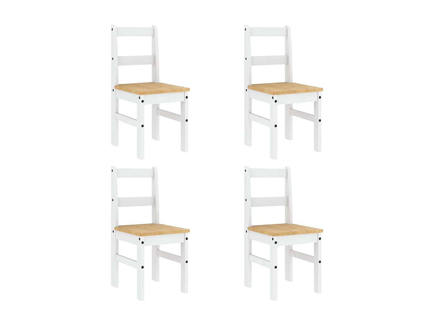 Ensemble à manger Panama 5 pcs blanc bois de pin massif