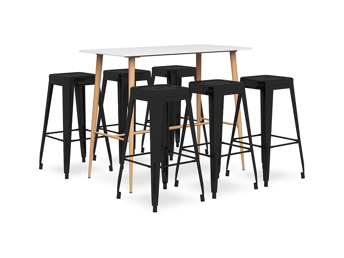 Ensemble de bar 7 pcs Blanc et noir