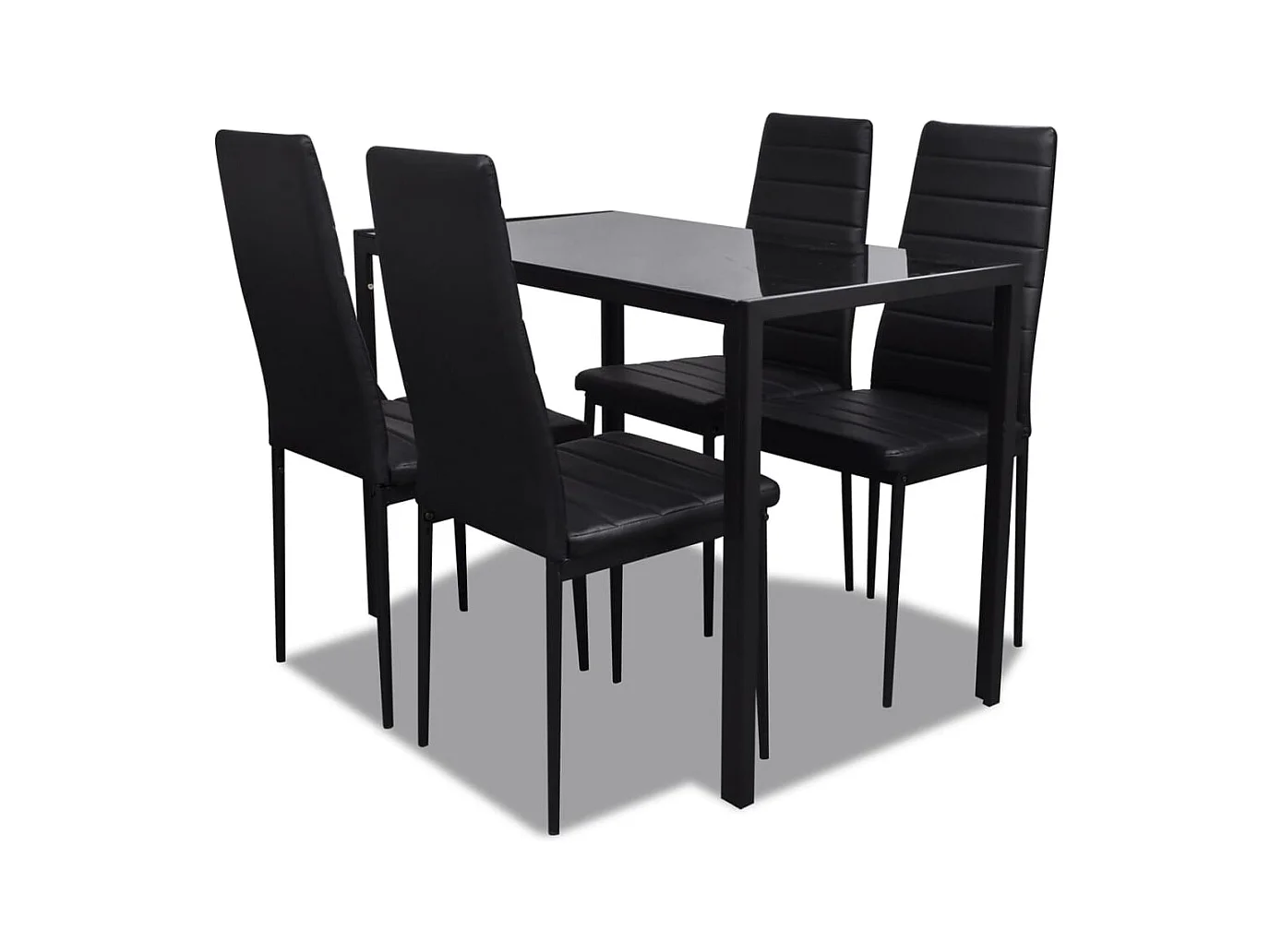 Juego de mesa de comedor de cinco piezas en color negro