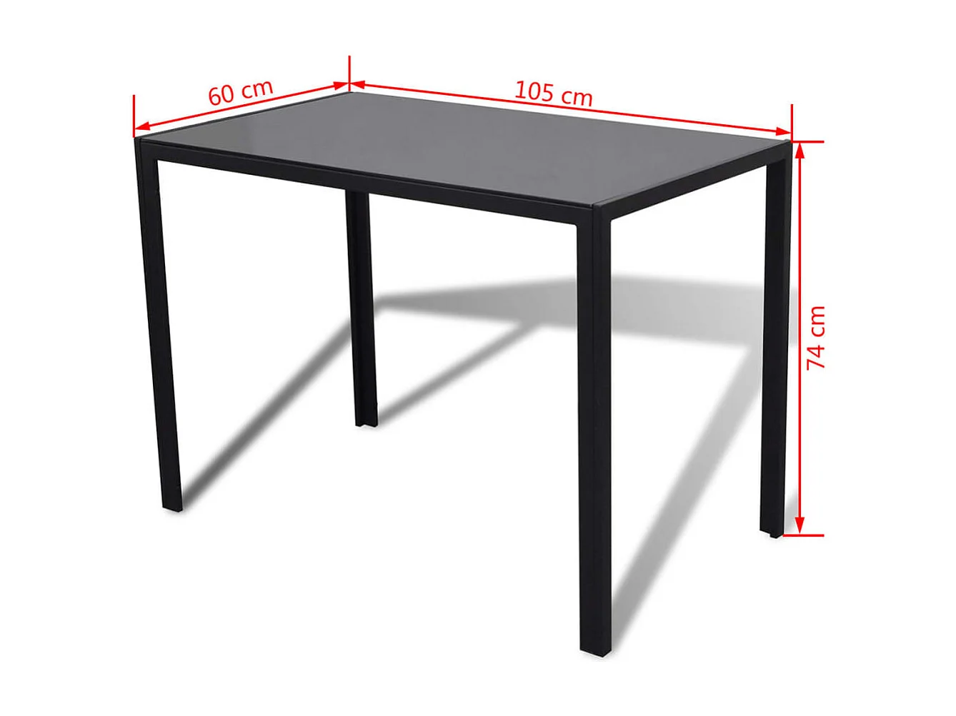 Juego de mesa de comedor de cinco piezas en color negro