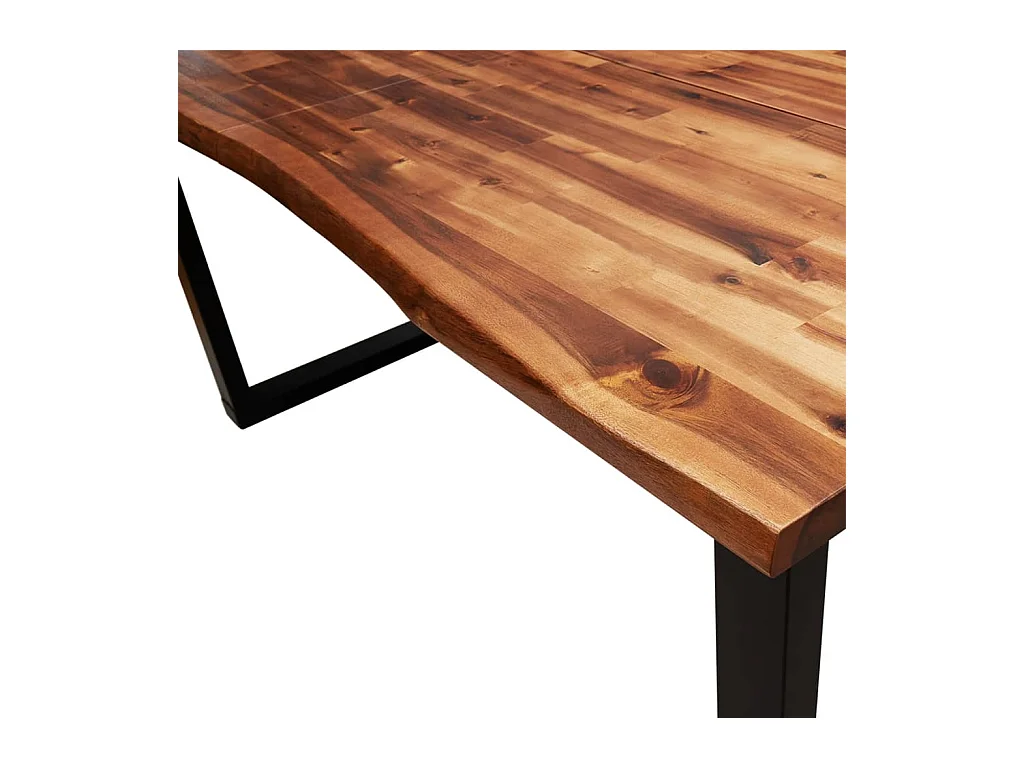 Juego de comedor de 3 piezas con borde vivo en madera maciza de acacia