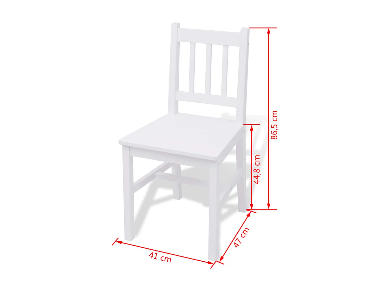 Set da pranzo da 7 pezzi, in legno di pino bianco