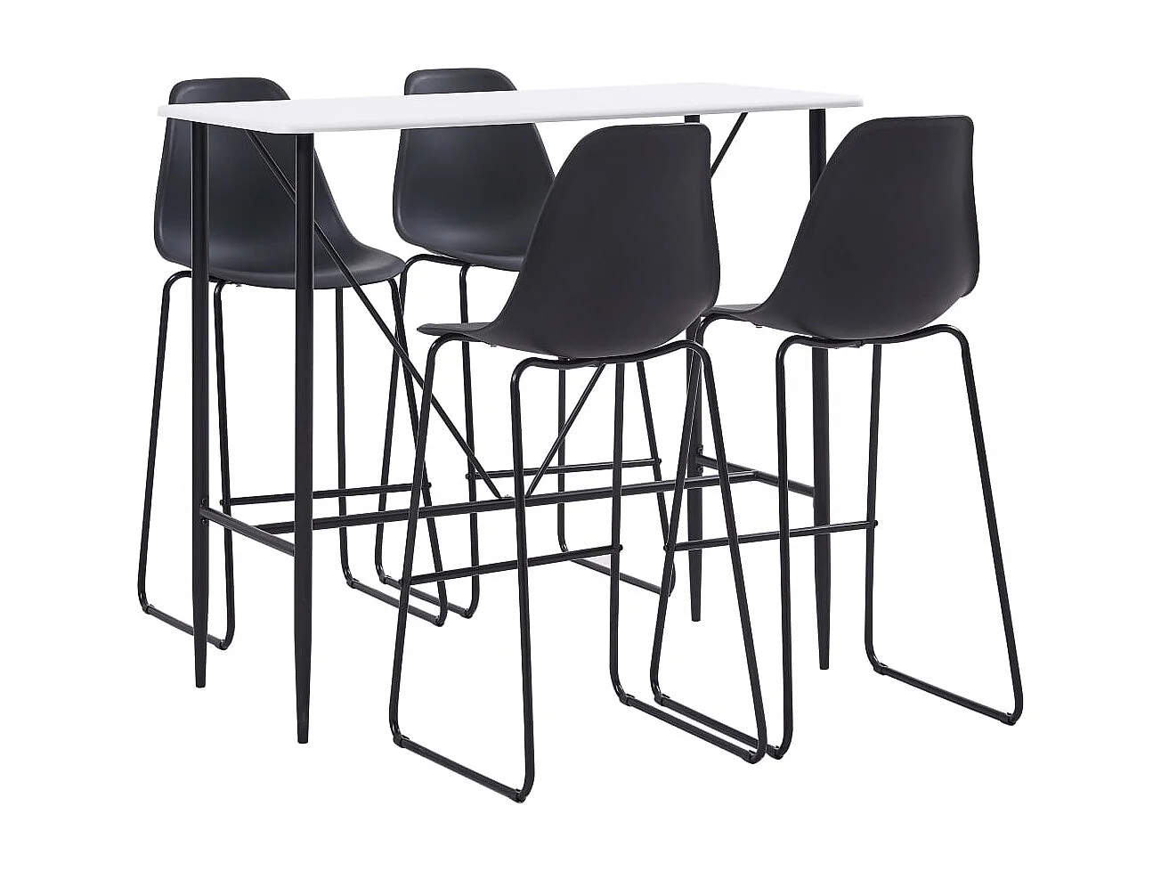 Juego de barra de 5 piezas, plástico negro