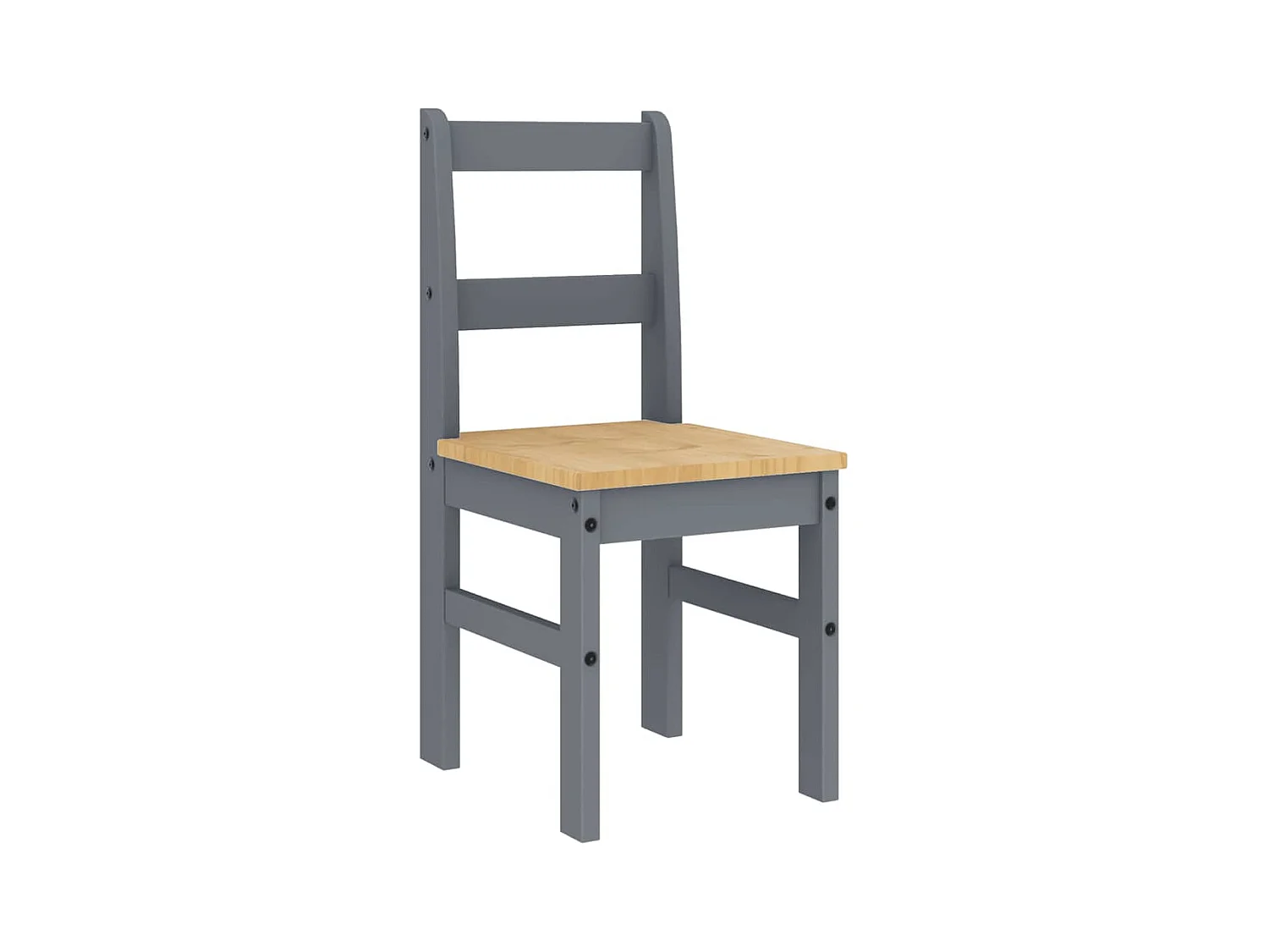 Juego de comedor Panamá de 5 piezas, gris, madera maciza de pino