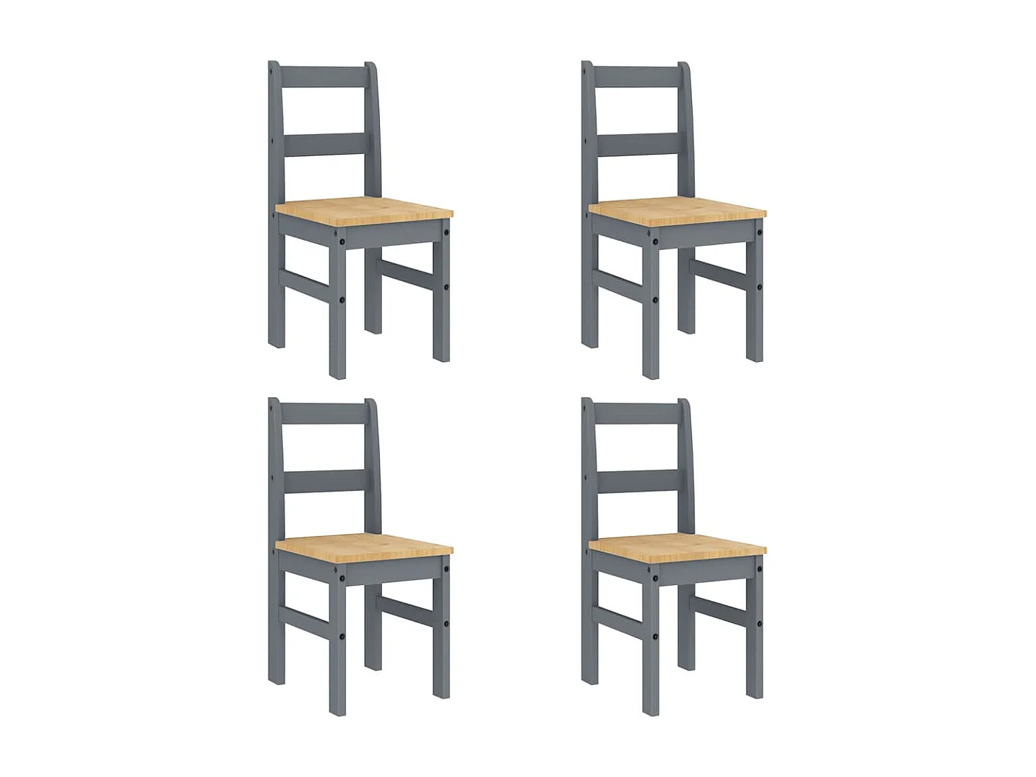 Ensemble à manger Panama 5 pcs gris bois de pin massif