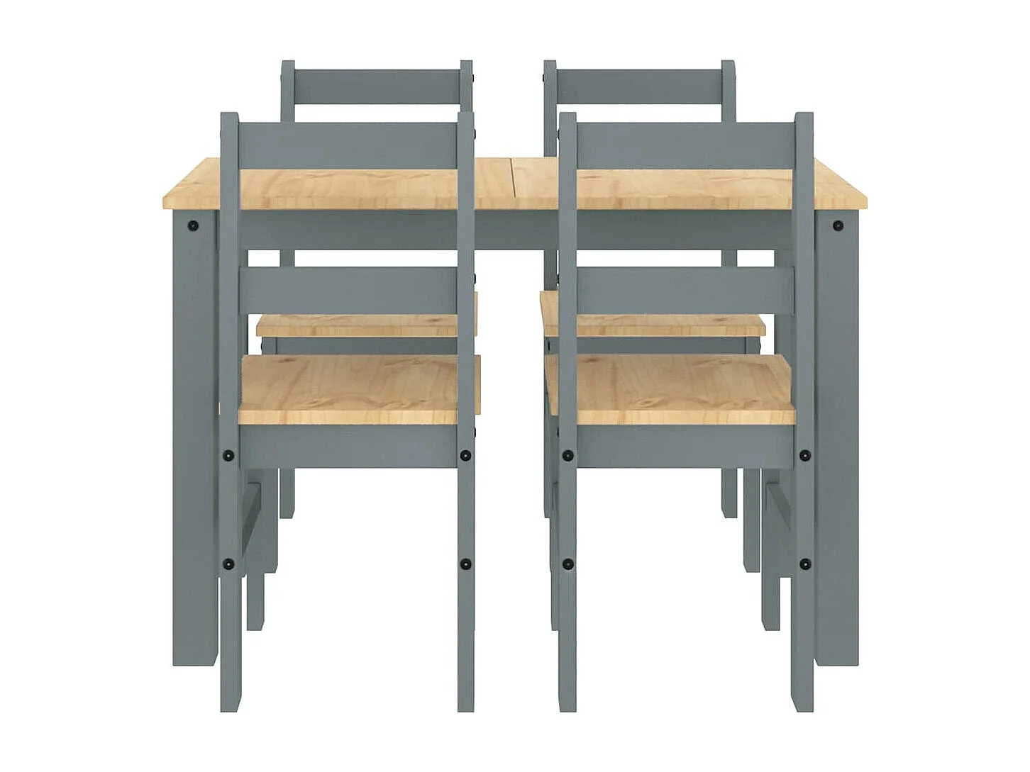 Ensemble à manger Panama 5 pcs gris bois de pin massif