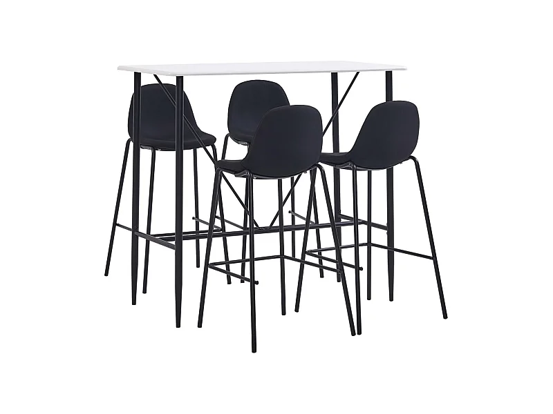 Juego de bar de 5 piezas en tela negra