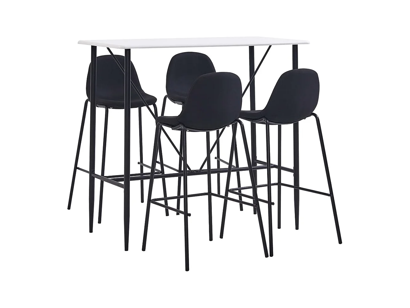 Juego de bar de 5 piezas en tela negra