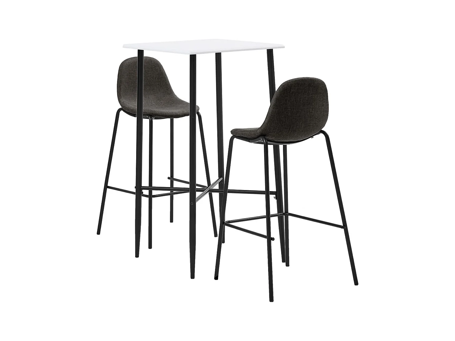 Juego de bar de 3 piezas, tela gris oscuro