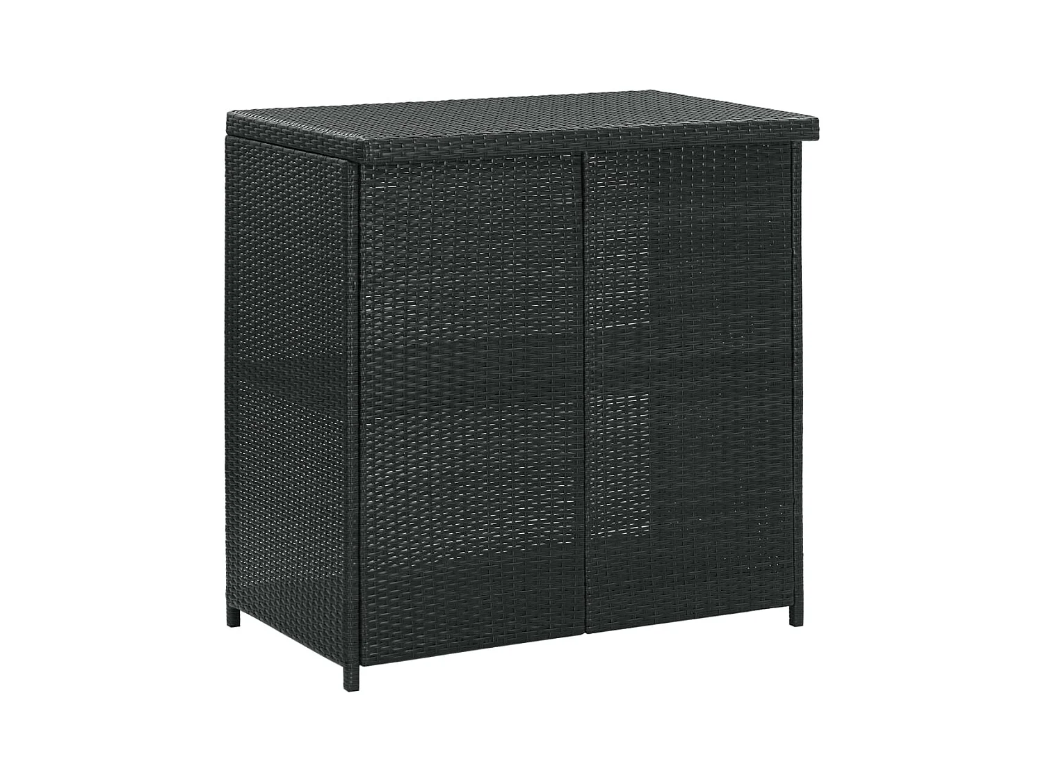 Juego de bar de 3 piezas, resina tejida negra