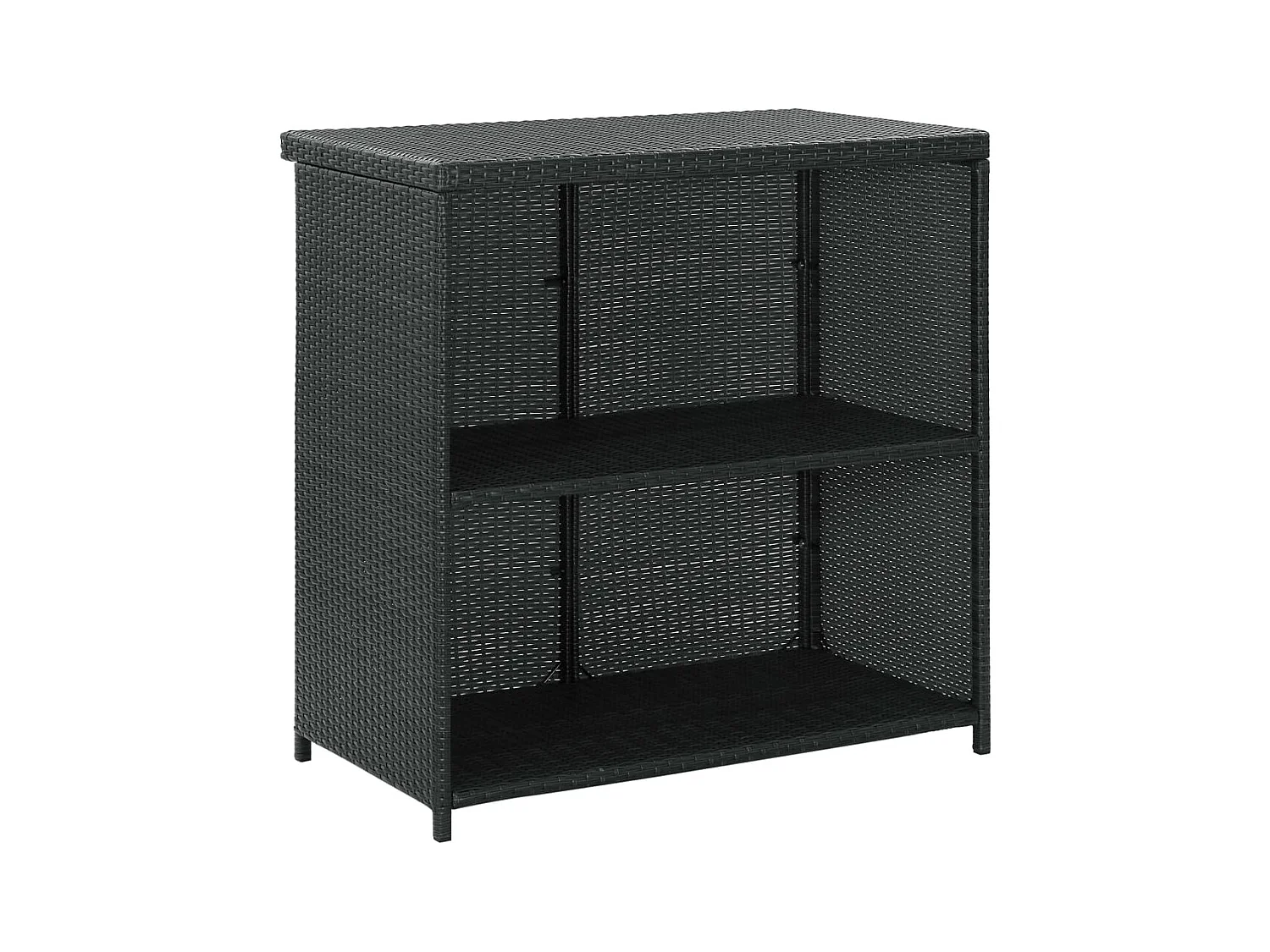 Juego de bar de 3 piezas, resina tejida negra