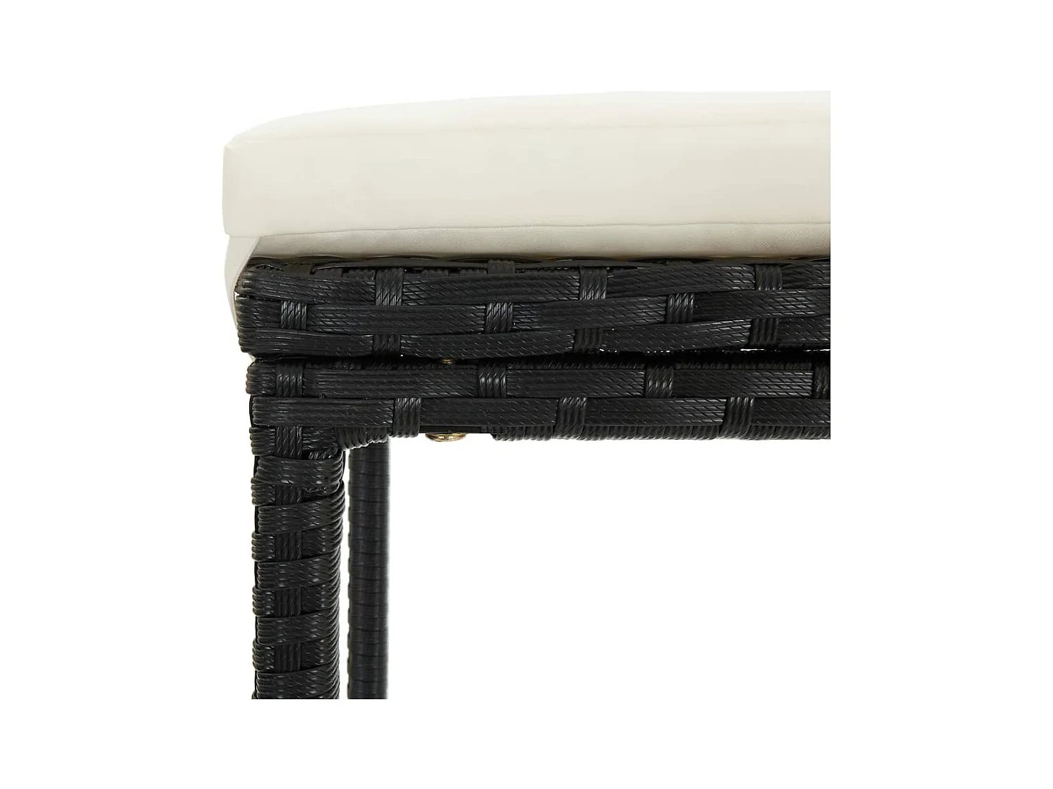 Juego de bar de 3 piezas, resina tejida negra