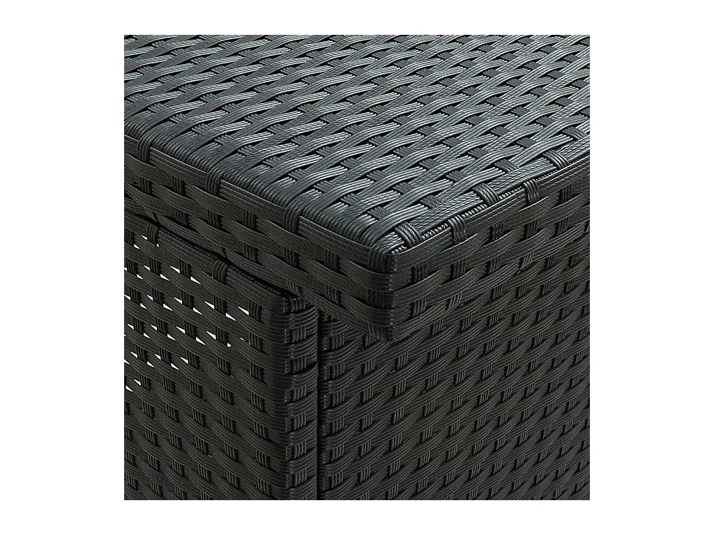 Juego de bar de 3 piezas, resina tejida negra